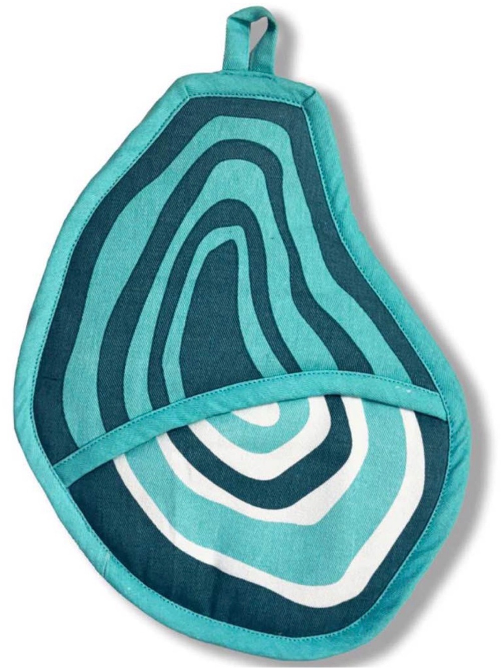 Teal&Blue Oyster Shell Wave Pattern Cotton Pot Holder🦪💙 NEW WITH TAGS